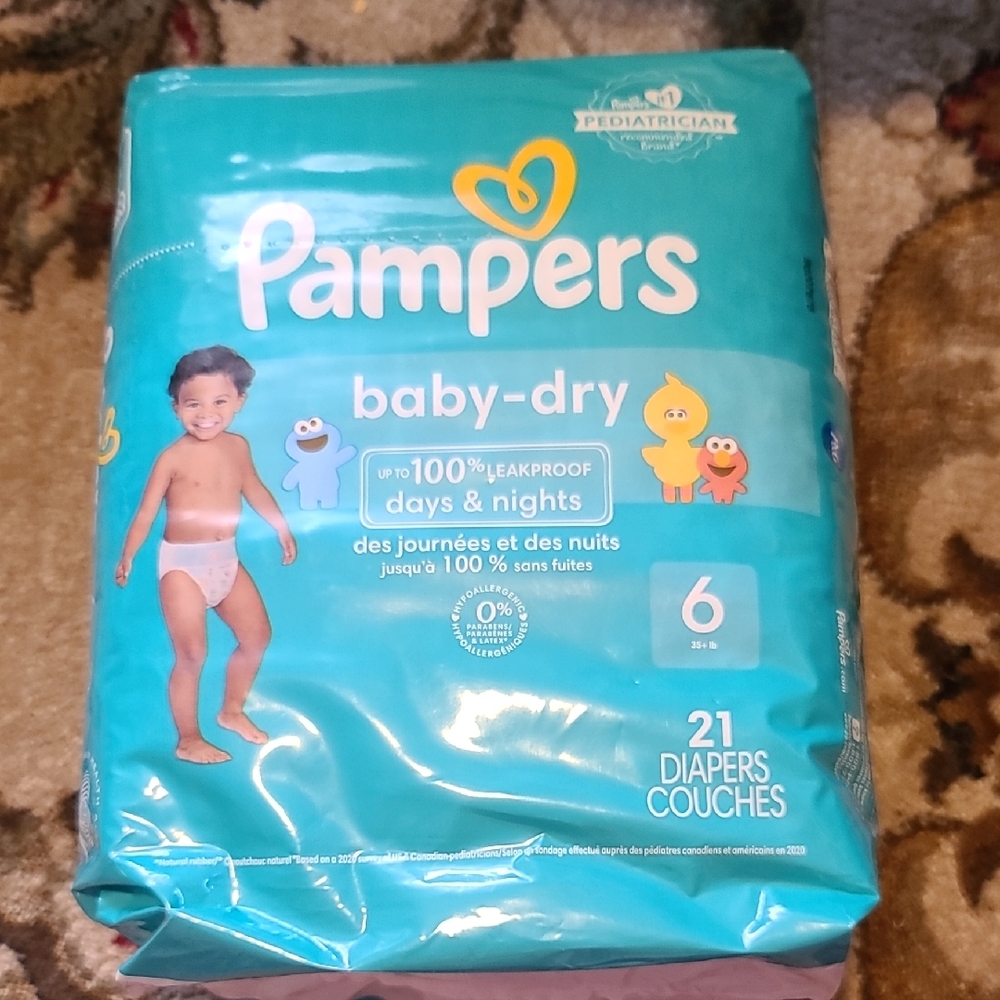 2 for $35 - Pampers Baby-Dry Size 6 - Over 35 lbs - 21 Count